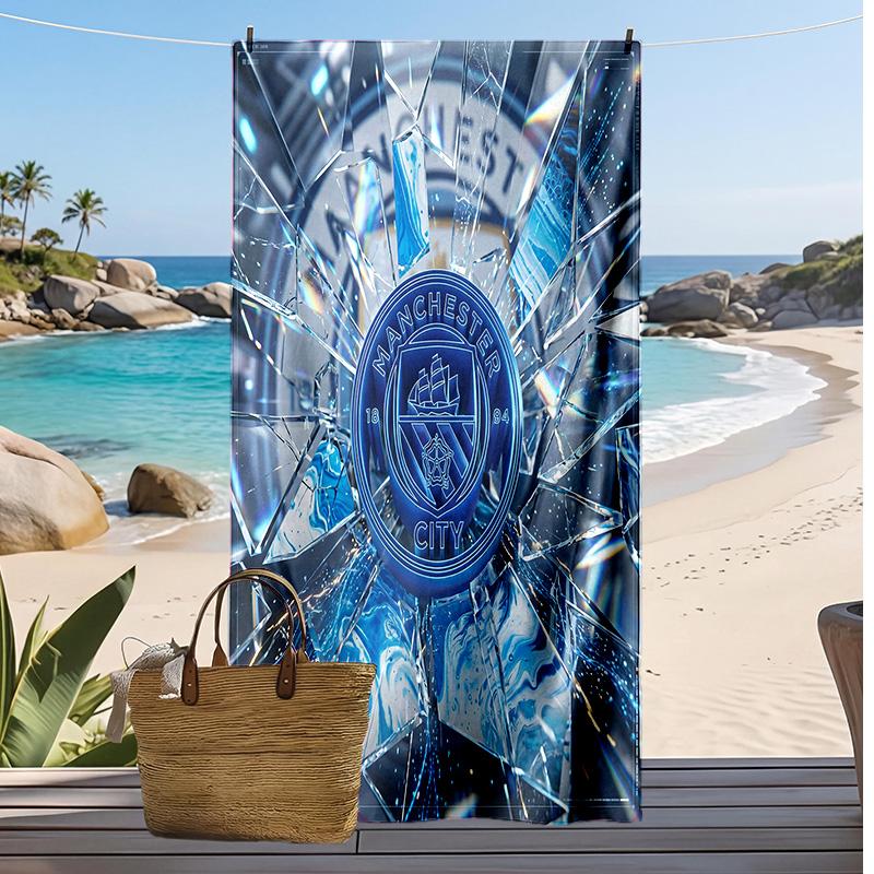 Manchester City Printed Beach Towel Quick Dry Soft TowelPortable Large Rectangular Beach Blanket for Travel Swimming Pool