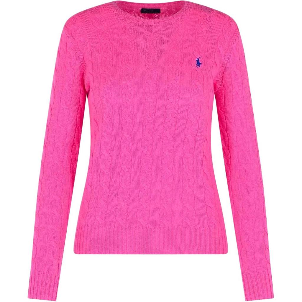 Polo Ralph Lauren Logo Embroidered Crew Neck Long Sleeve Knit Sweater Women Sweater Pink 211971865-008
