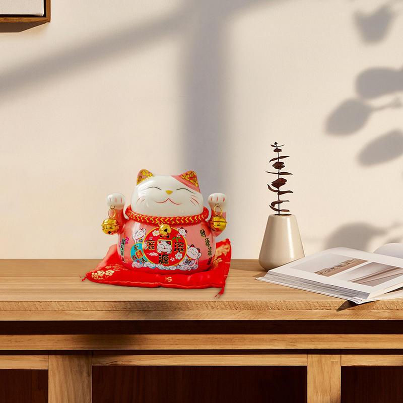 Maneki Neko Figurine Feng Shui Fortune Lucky Cat 4.5in Cute Wealth Cat Figurine Maneki Neko Feng Shui Fortune Creative Ceramics