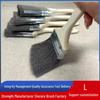 Stainless Steel Bristle Cleaning Brush with Wooden Handle for Decontamination and Derusting