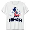 Restore Britain Patriotischer Unterstützer UK Slogan Grafik Unisex T-Shirt Tee