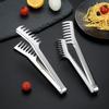 Stainless Steel Kitchen and BBQ Comb-Shaped Food Tongs