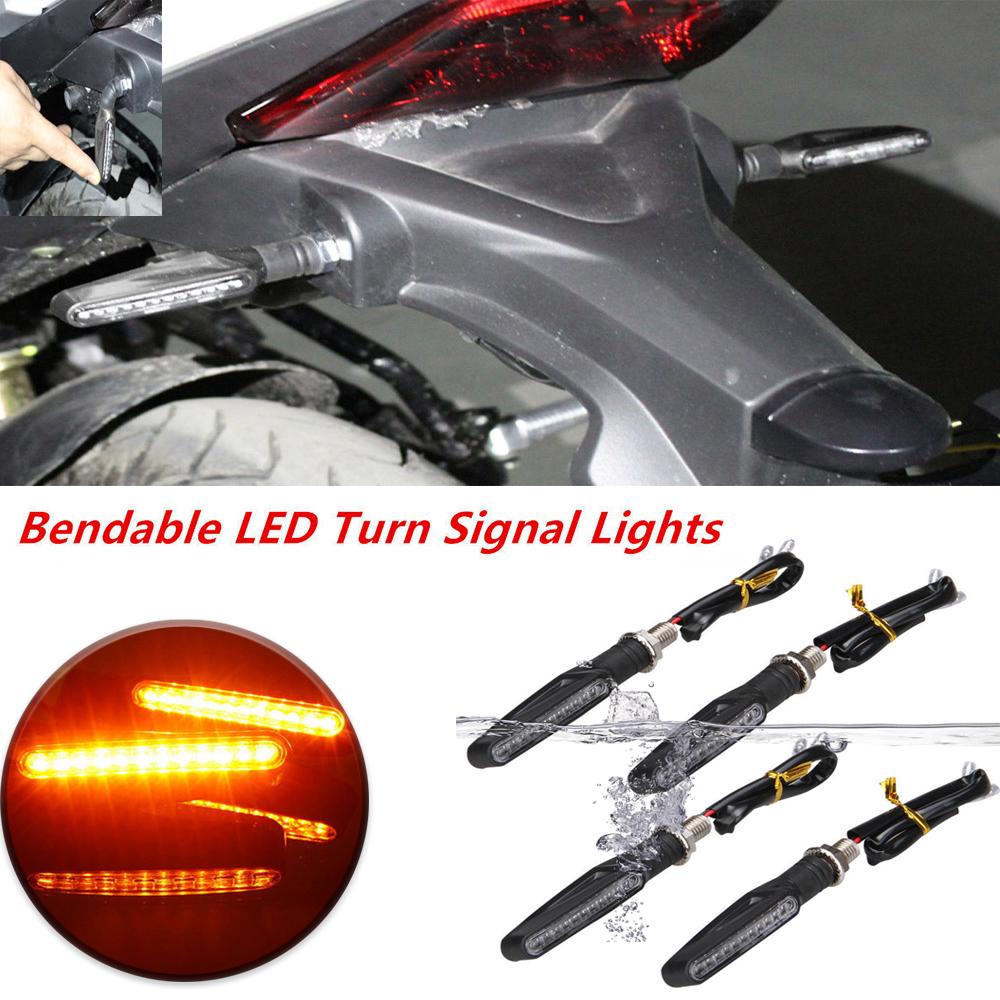 1/2/4pc LED Motorcycle Turn Signals Light Tail Flasher Blinker IP68 Waterproof Indicator Blinker Rear Lights Lamp Accessories