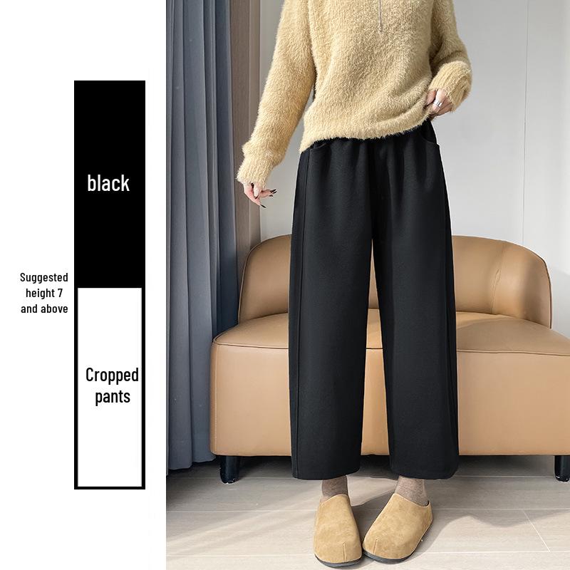

Women s Fleece-Lined Curved Knife Wide-Leg Pants, Autumn/Winter 2025 Collection XL
