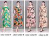 2023 Plus Size Floral Summer Cotton Dress for Middle-Aged Women