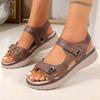Damen Leichte Plateau Klettverschluss Sandalen Bequeme Sommer Strandschuhe