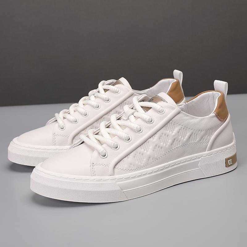 Mode Herren Board Schuhe aus echtem Leder Hohe Qualität und vielseitige weiße Stile Freizeit Outdoor Sport Täglich Jugendlicher Erwachsener Büro Schuhe