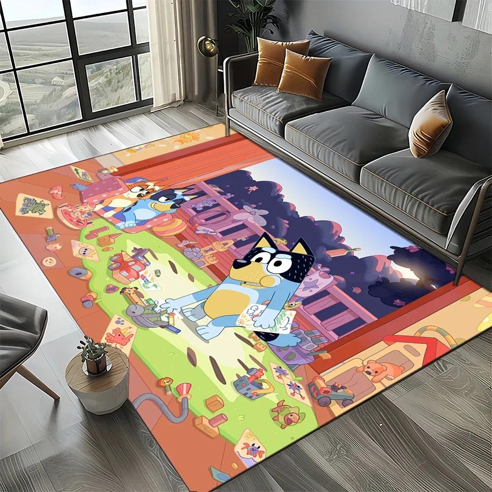 3D Print B-Blueys Family Cartoon Dog Carpet Rug for Living Room Bedroom Home Sofa Decoration,Kid Play Non-slip Floor Mat