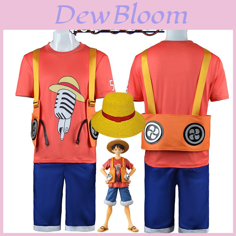 One Piece Film Red-luffy Cosplay Costume Set For Kids And Adults