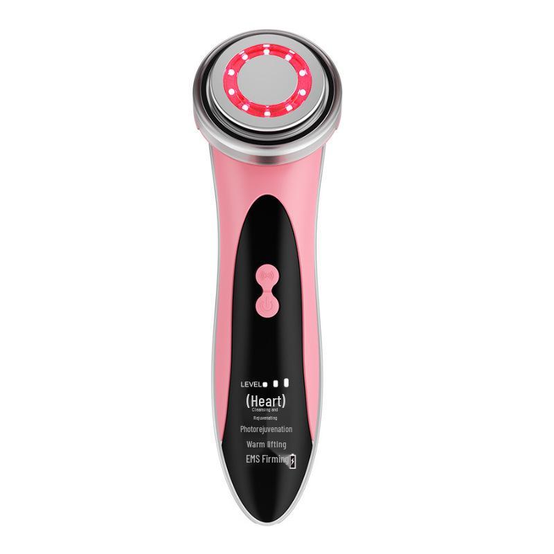 Ultrasonic Electronic Facial Beauty Device with Red & Blue Light Therapy