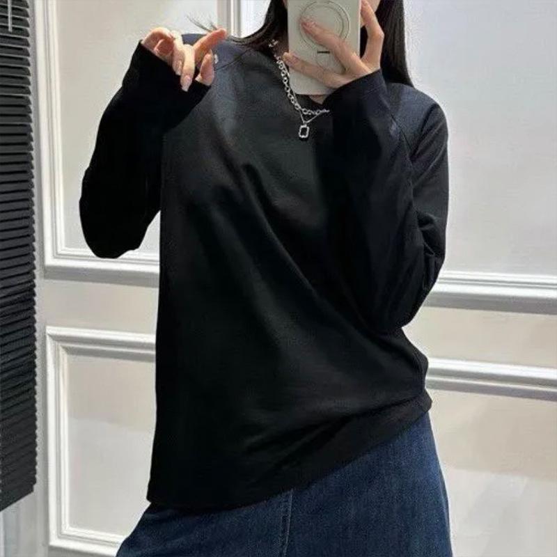 Su Ran Spring/Summer Age-Reducing Quick-Dry Travel T-Shirt – Round Neck, Drop Shoulder, Long Sleeve, Minor Flaws