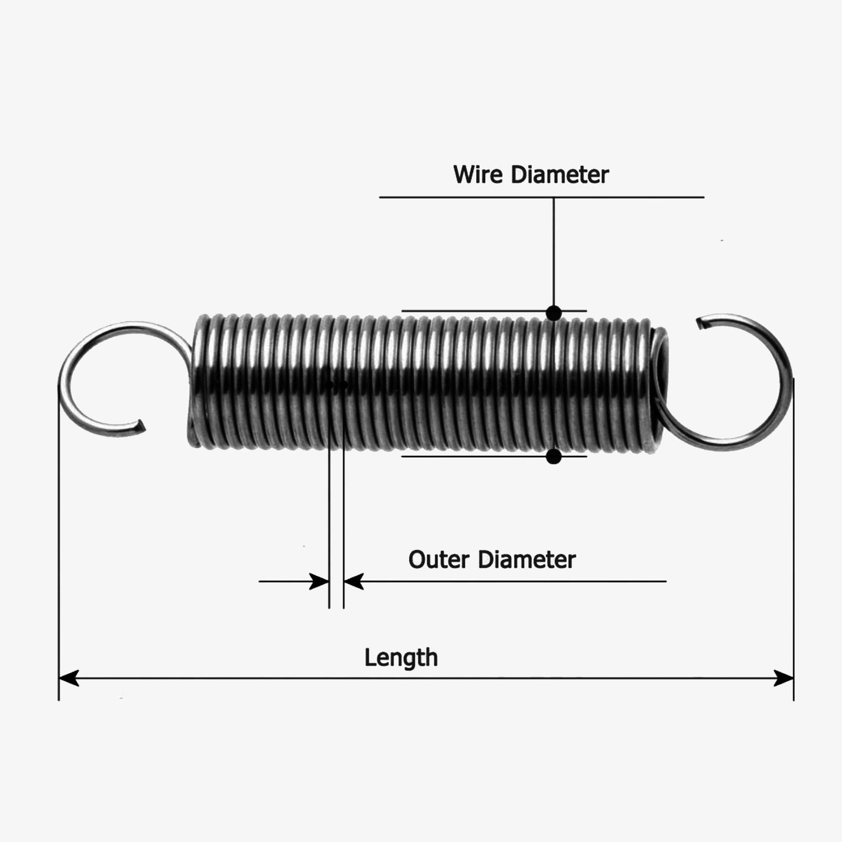 Produktbild von 2 Druckfedern 120mm Länge, 2,5mm Drahtstärke, 13mm Außen-Ø – Stark & Langlebig