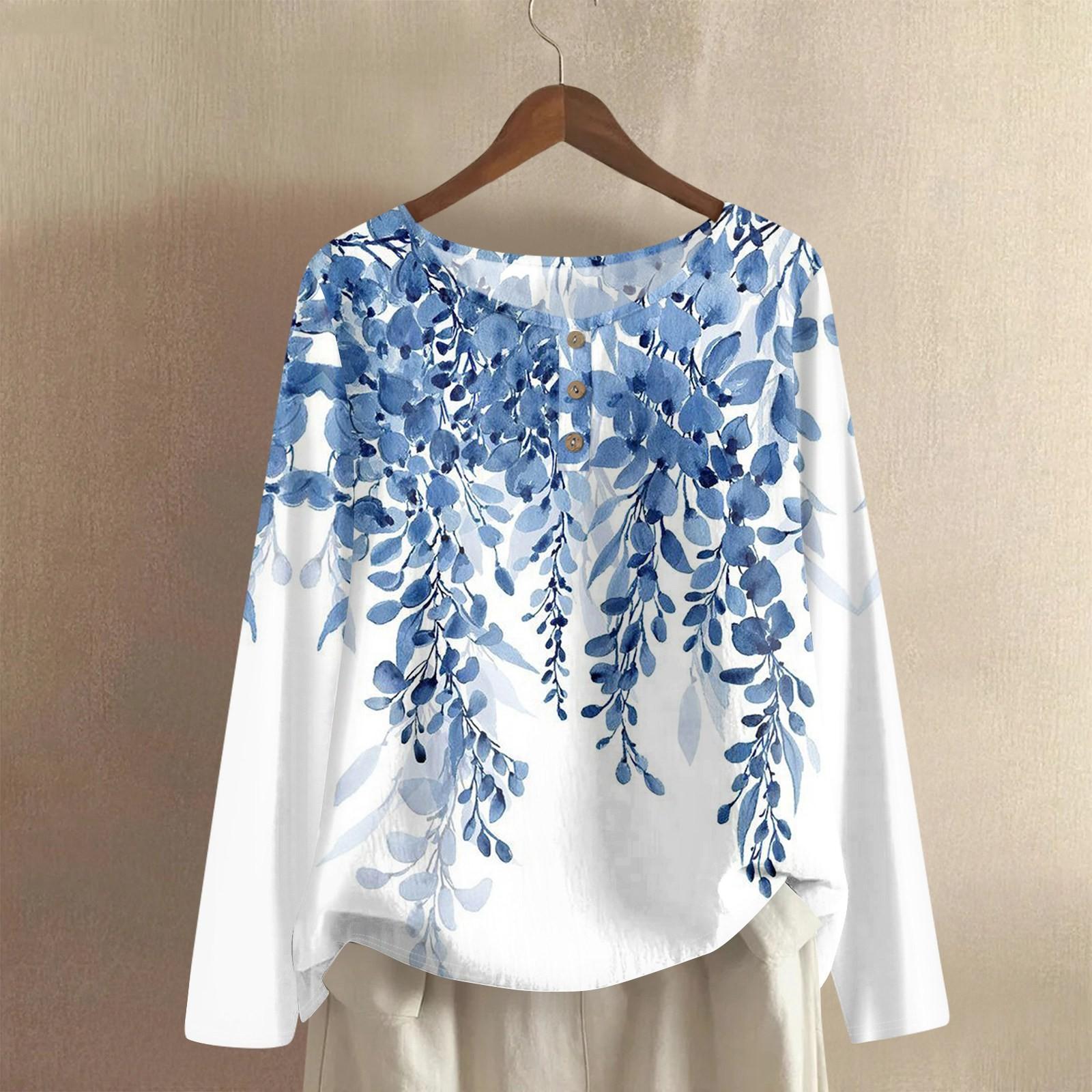 

Женская модная и повседневная рубашка с длинным рукавом, круглым вырезом, однотонная, из хлопка и льна, блузка-топ XXL