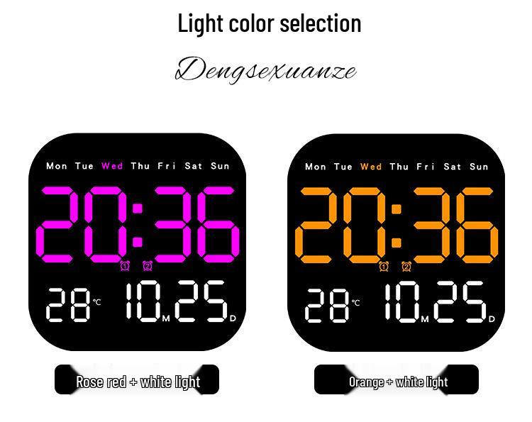 Multifunctional LED Electronic Wall Clock with Stand, Model 6650