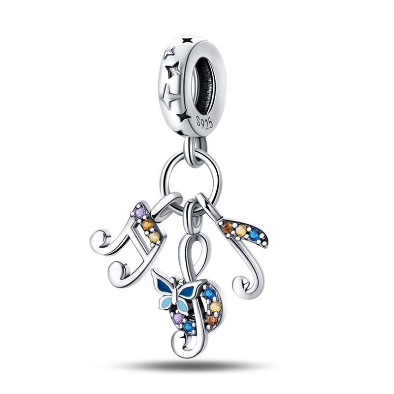Piano Harp Violin Mike Headset Notescopper Music Series Charms Beads Fit Pan Original Bracelets Diy Fine Jewelry Gifts