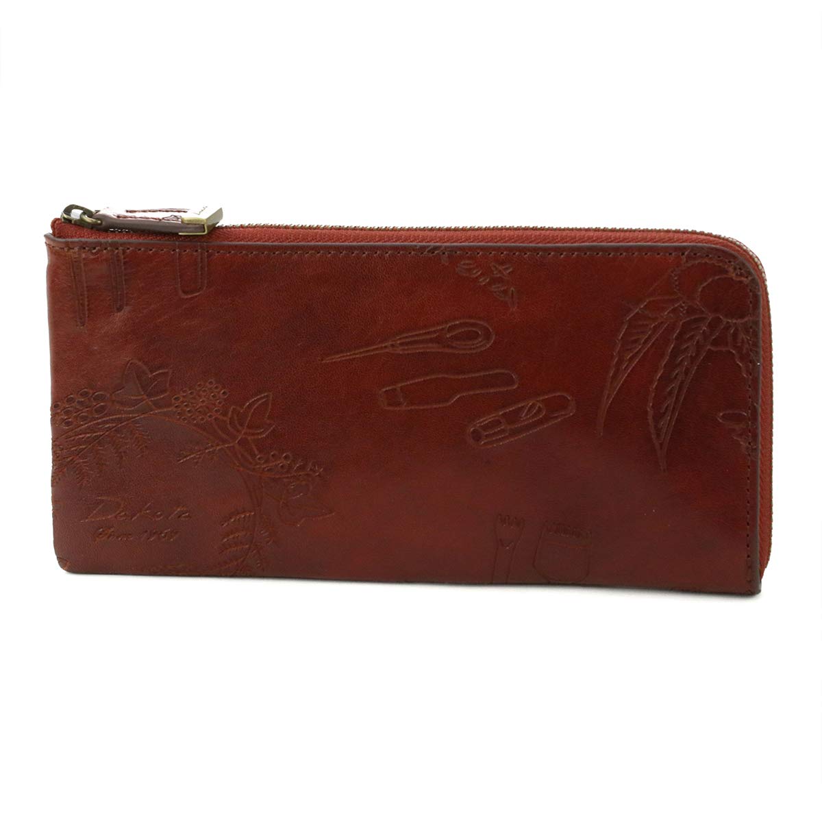 

Long Wallet Zipper Genuine Leather Artigiana Brown [Dakota] L-shaped Women s DA-36385-40 коричневий