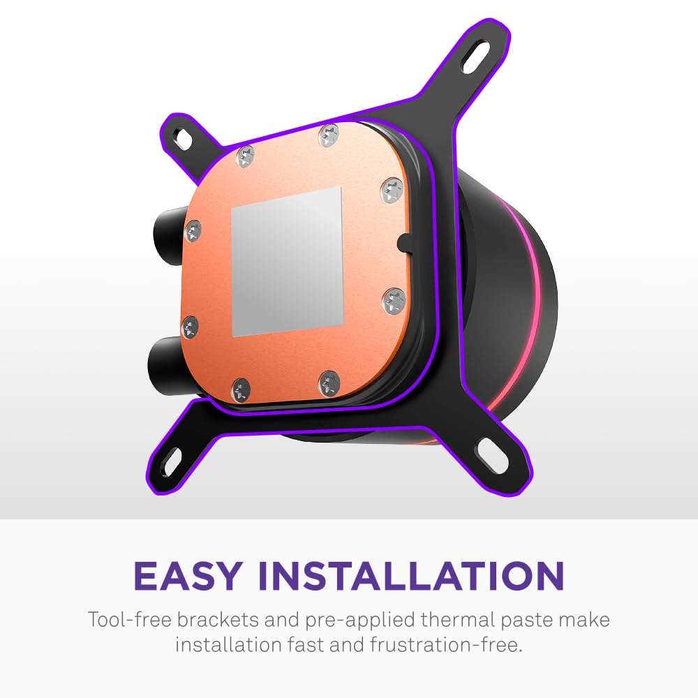 NZXT Kraken Core 240 RGB 240mm Simple CPU Water-Cooled Cooler, Black, RL-KR24C-B1 (FN2480)