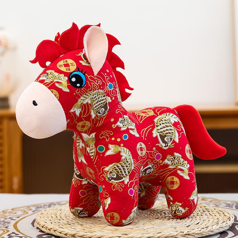 2026 Year of the Horse Mascot Doll National Style Cloth Horse Doll Zodiac Horse Plush Toy Doll New Year's Gift