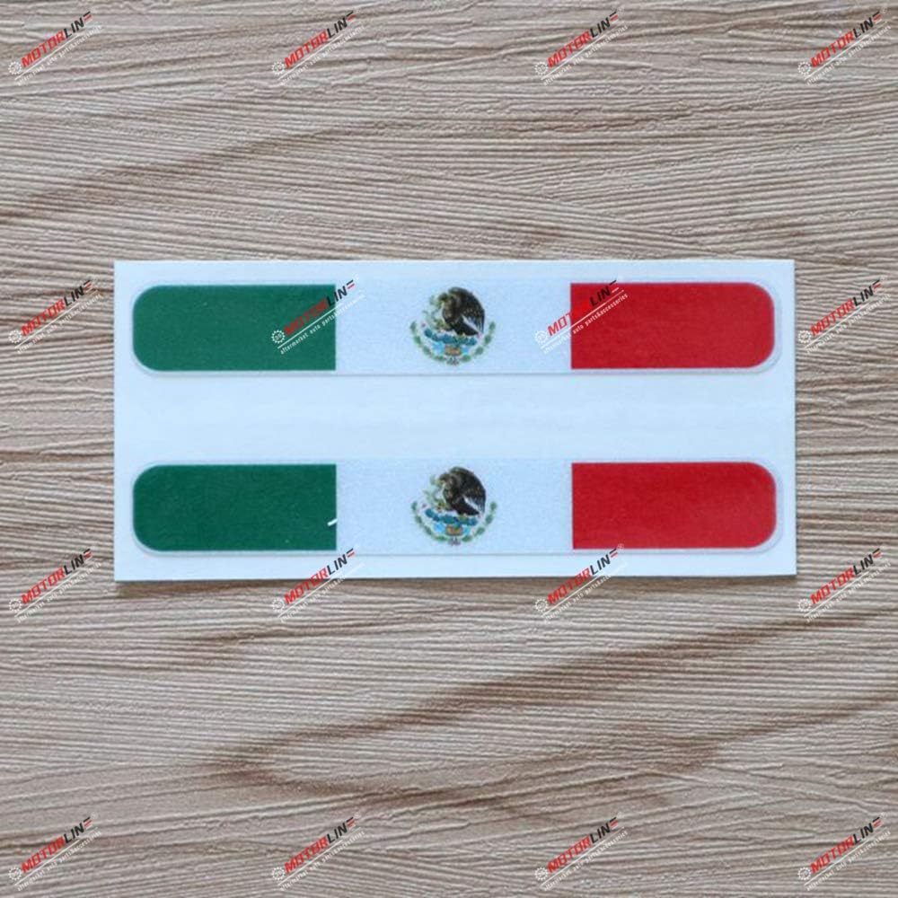 2X Reflective 4   Flag of Mexico Mexican Stripes Decal Sticker Car Vinyl