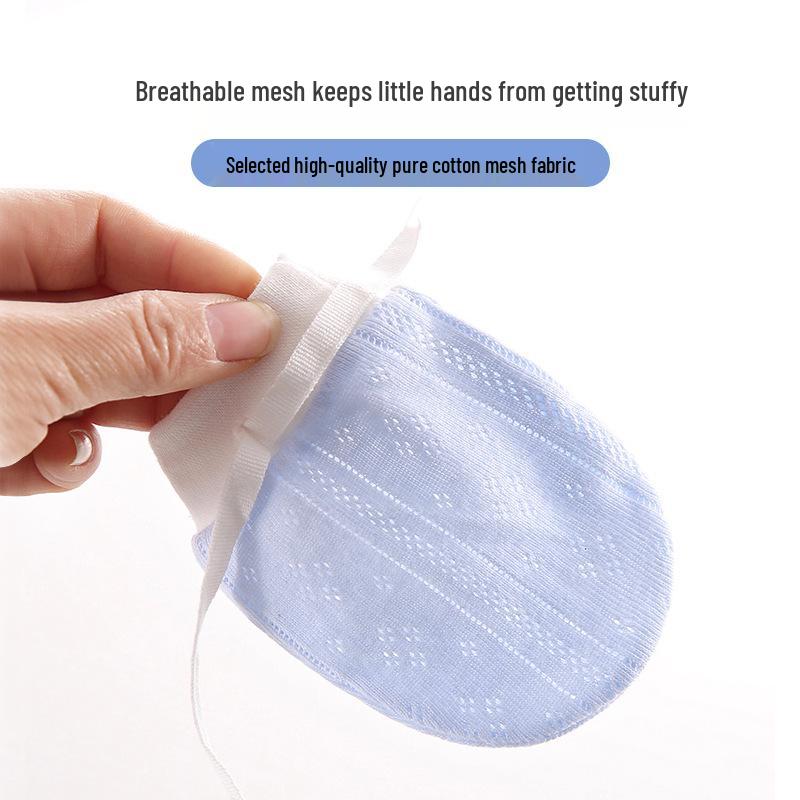 Breathable Baby Anti-Scratch Teething Gloves - Newborn Infant Mittens for All Seasons