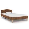 Brown Faux Suede Bed Frame 90 X 200 Cm