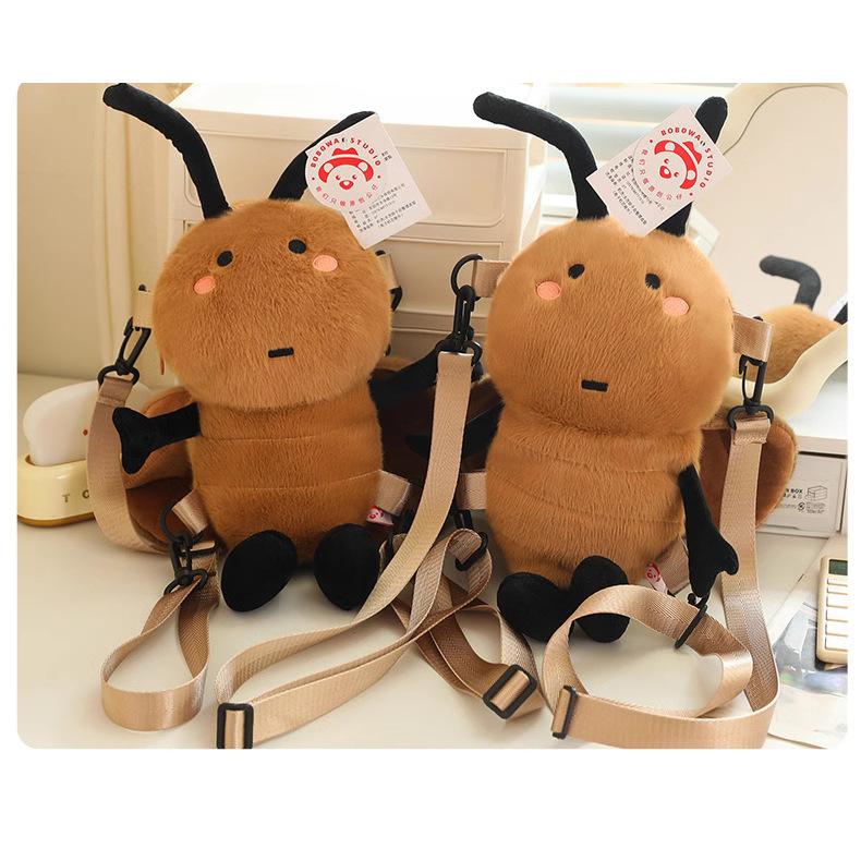 Viral Pobowa Cockroach Plush Backpack Ugly Cute Soft Toy Funny Birthday Gift