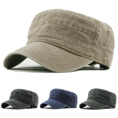 Fashion Outdoor Unisex Casual Cotton Soldier Denim Hat Visor Solid Flat Cap