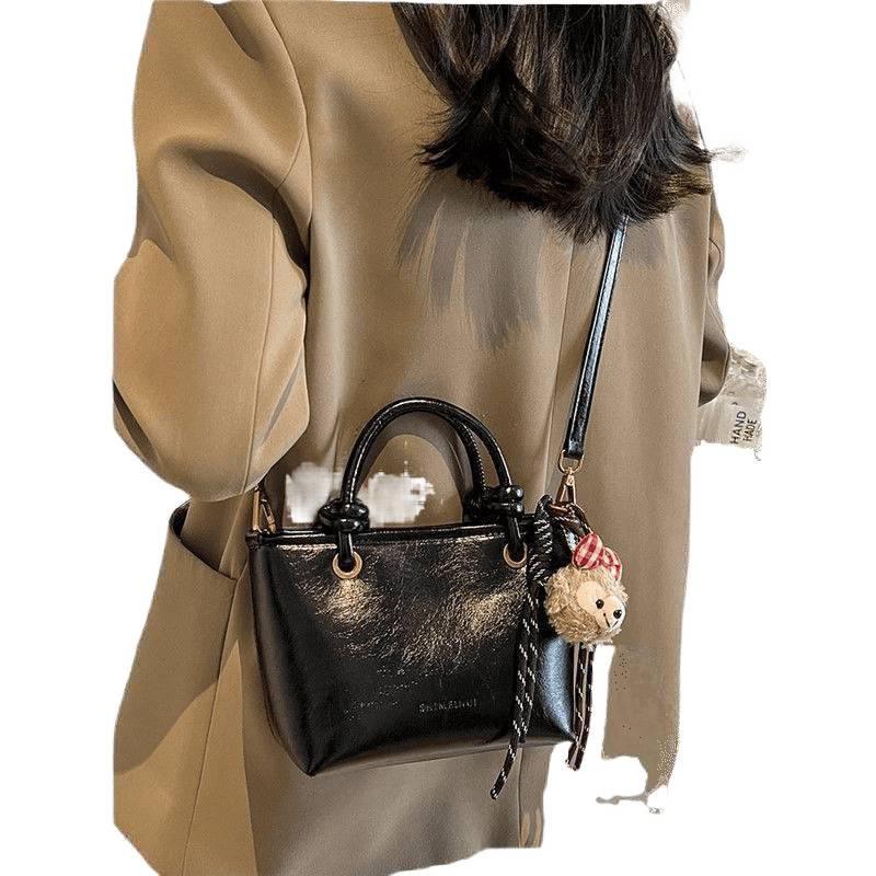 Retro Myerard Brown Women's Small Crossbody Bucket Bag - Versatile and Popular for Autumn/Winter