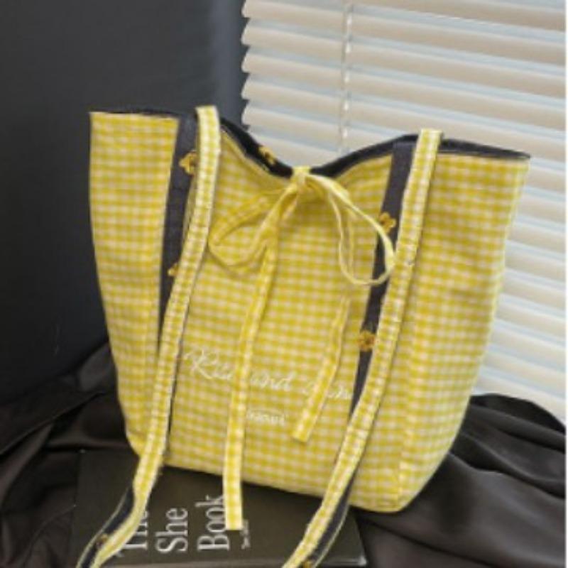 Large-capacity casual tote bag women's new fresh and fashionable shoulder bag class commuter double-sided bag