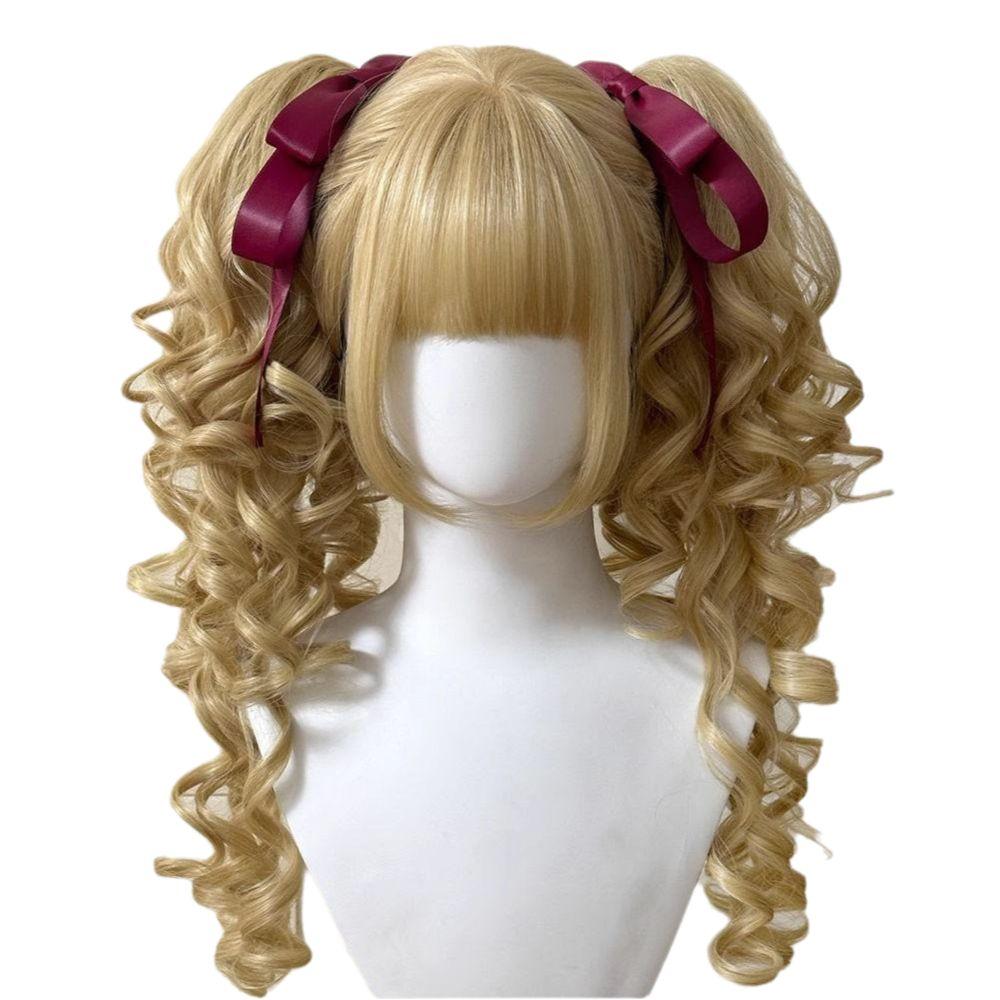 Cosplay Princess Cut Double Ponytail Synthetic Halloween Harajuku Wig Lolita Wig with Bangs Party