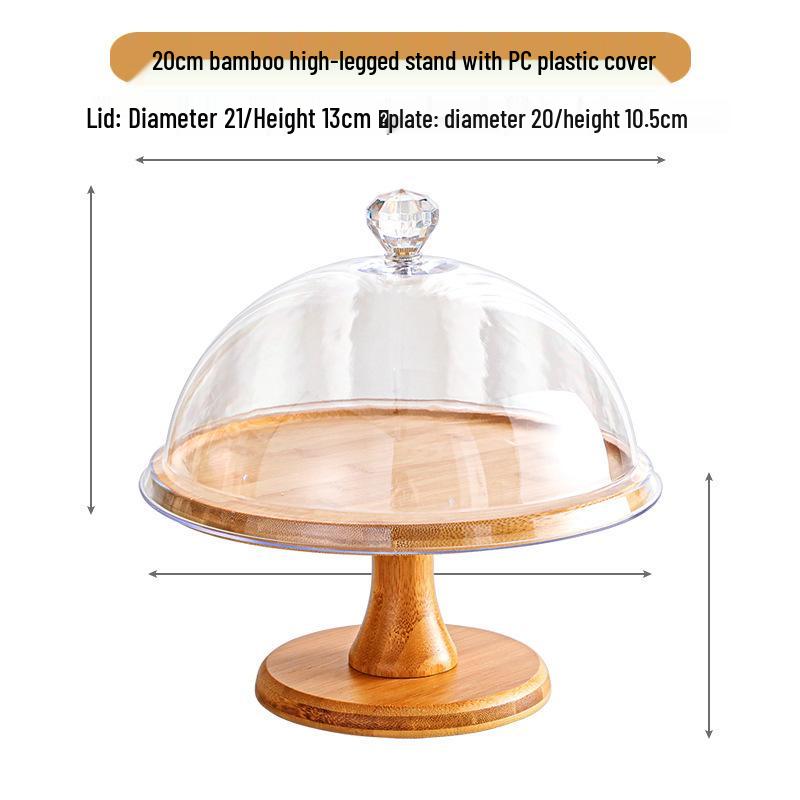 Round Dessert Tray with Transparent Lid - Fruit Tasting Display Cover