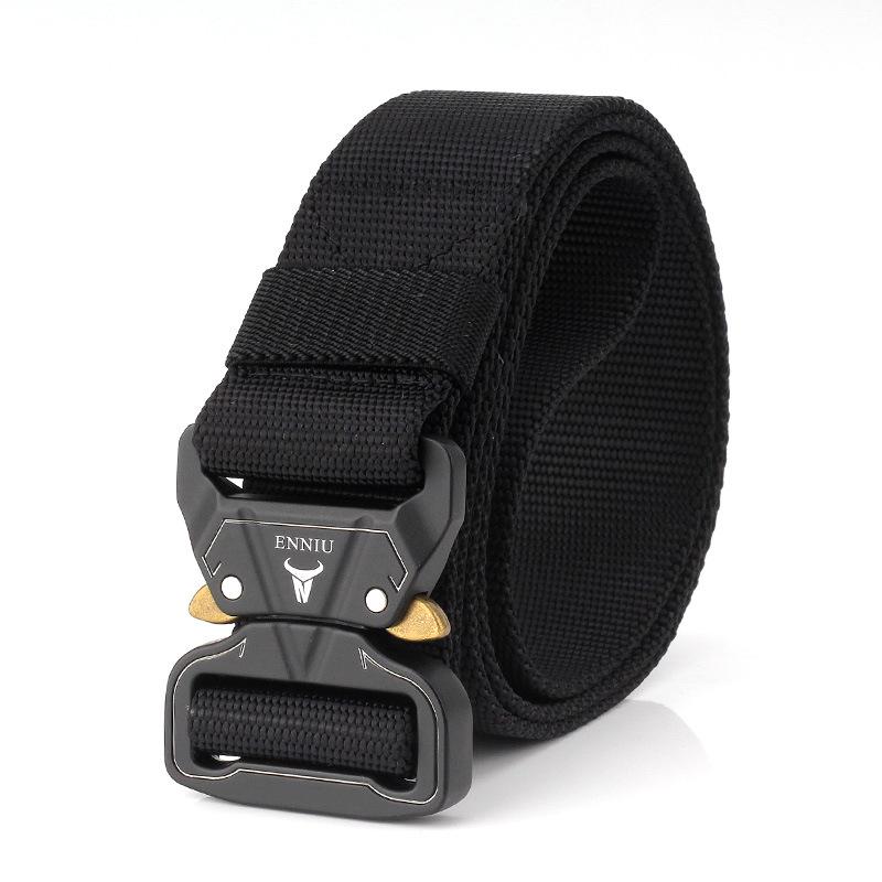 Tactical Belt Men's Workwear Tactical Trouser Belt Multi-Functional Nylon Outdoor Training Canvas Waist Belt