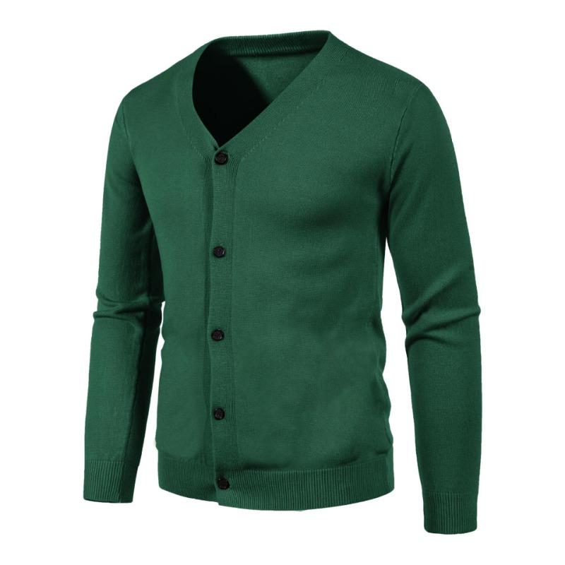 Cardigan Sottile da Uomo Casual a V Scollo a Manica Lunga in Maglia