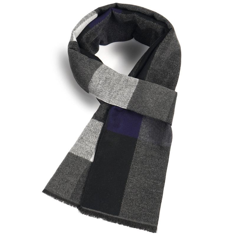 Men'S Scarves Men'S Winter Warmth Plaid Long Imitation Cashmere Men'S Scarves Custom