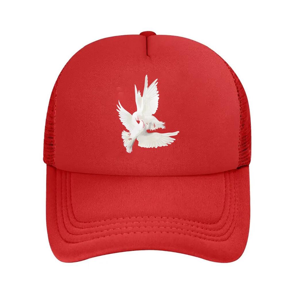 Graceful White Doves in Flight Artistic Rendering Mesh Baseball Cap