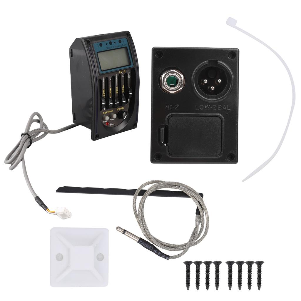 5 Band Guitar Pickup LCD Equalizer Tuning Adjustable Musical Instrument Supplies