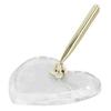 Insertion Pen Holder Simple Gold Heart Shaped Base Transparent Acrylic Pen Funnel Base for Business