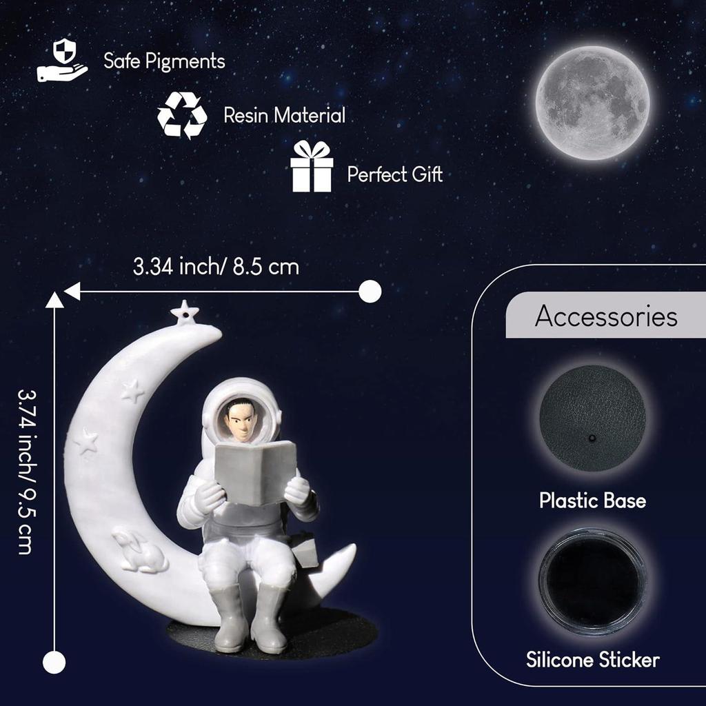 Cute Outer Space Astronaut Figurine Action Figure Toys Statue for Showpiece Home Living Room Decor Office Desktop Decoration Car Dashboard