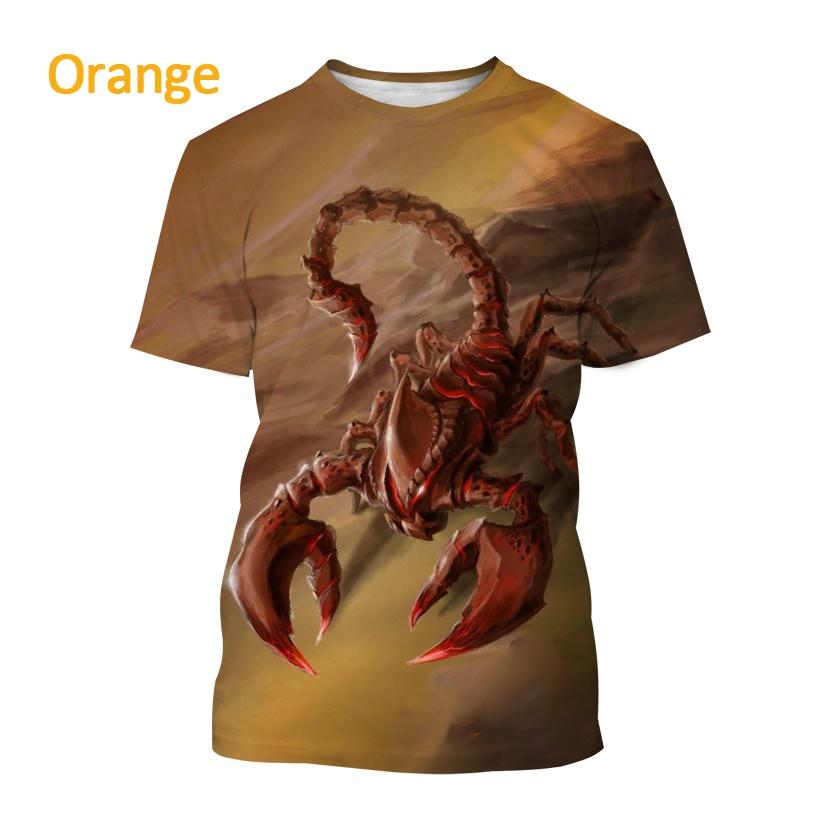 Men New Scorpion 3D Men's Printed T-shirt Fashion Personality Carnivore Unisex Casual Round Neck Animal Short-sleeved