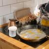 Stainless Steel Crepe Oil Spreader with Tray Oil Wiper Cloth Pancake Grease Brush  Grilling