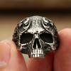 Niche Versatile Retro Gothic Floral Skull Ring Punk Men's and Women's Creative Trend Ring Couple Fashion Gift Popular Jewelry