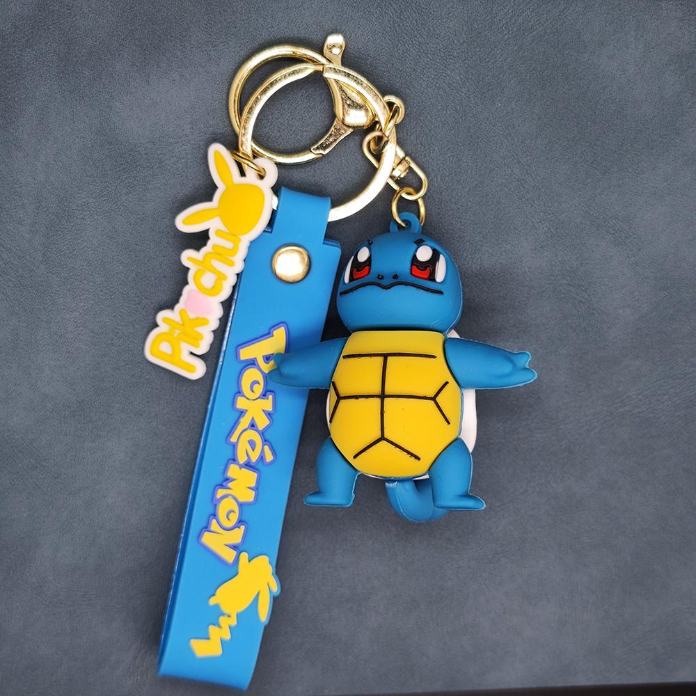 Anime New Pokemon Pikachu Psyduck Gengar Keychain Fashion Jewelry Resin Action Figures PVC Key Ring Bag Pendant