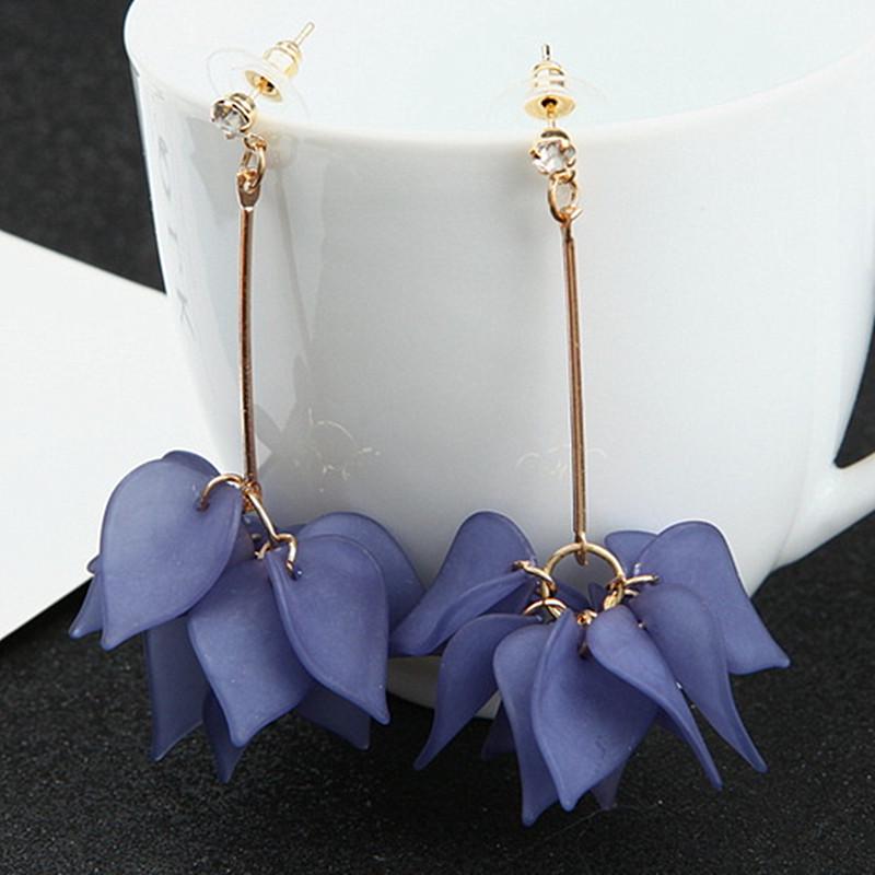 Big Blooming Flower Pendants Women's Earrings Plastic Korean Dangle Earrings boucle d'oreille brincos Wholesale Ear Zircon