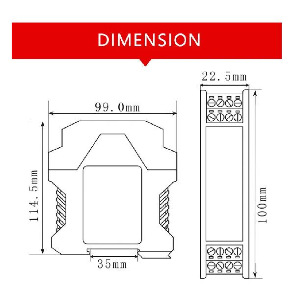 Signal Isolator Power Current Transmitter 4-20mA to 0-10V Isolator Distribution Signal Splitter 4-20mA Analog Isolation 0-5V