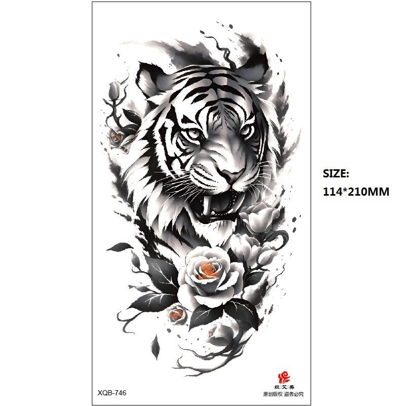 Emmy Black Series Butterfly Rose Flower Tattoo Sticker Set Water Transfer Paper