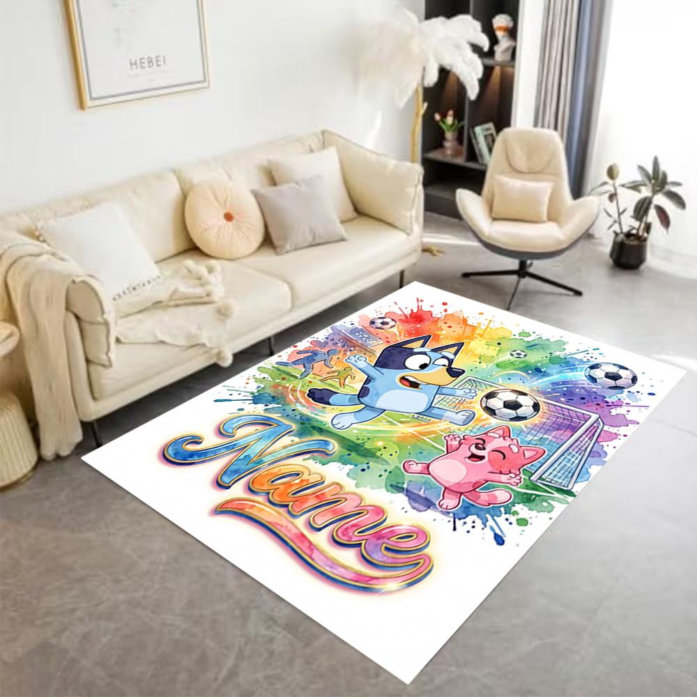 Christmas Soccer Fun Personalized Name Area Rug Suitable for Balcony Dining Room Playrooms Dormitory Anti-slip Rug Office home decor Wedding Party Gif