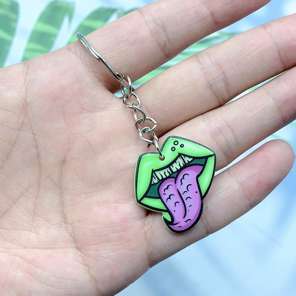 Acrylic Halloween Keychain Scary Big Eye Ornament Crossbody Bag Personalized Accessory Keychain