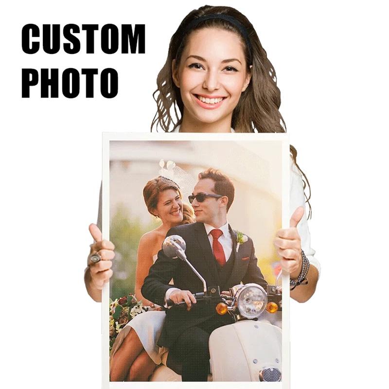 Personalized Custom Photo Canvas Paint Poster Home Decor Print Your Photos Canvas Art Photos,Pets,Wedding,Family For Festivals,Party,Themed Events