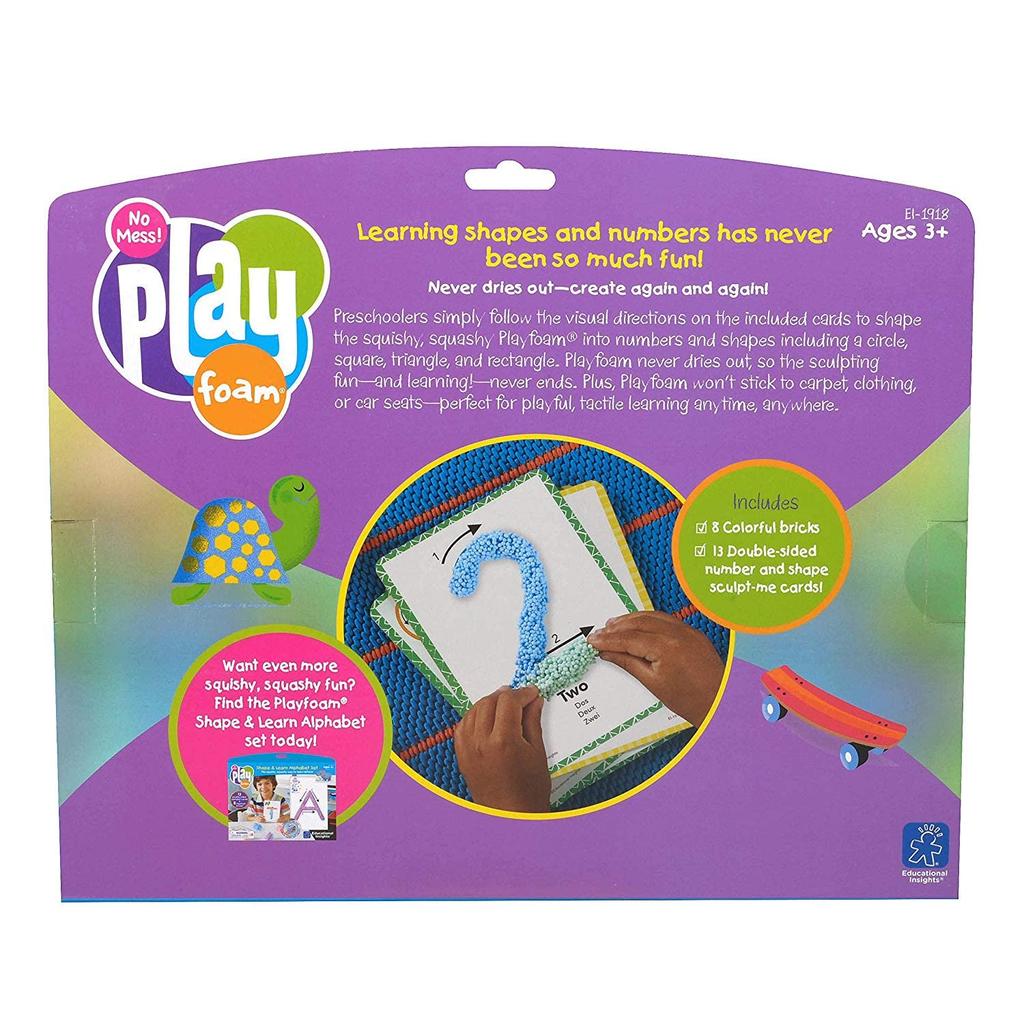 Learning Resources Clay Squeeze Play Foam Numbers and 8 Authentic Shapes, Colors, EI1918,
