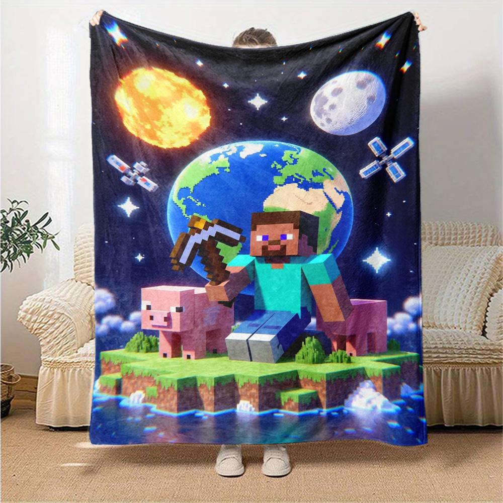 Minecraft Blanket Soft & Cozy Great for Office Chair Picnics Couch All-Season Use Digital Print Ideal Gift for Friends Family Couples Picnic